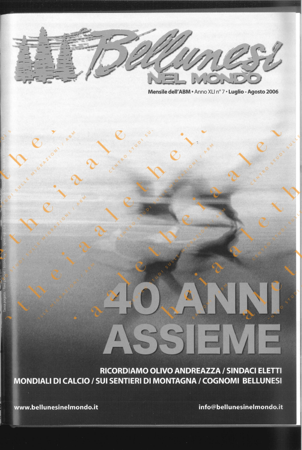 Bellunesi nel mondo XLI n. 7 – luglio - agosto 2006